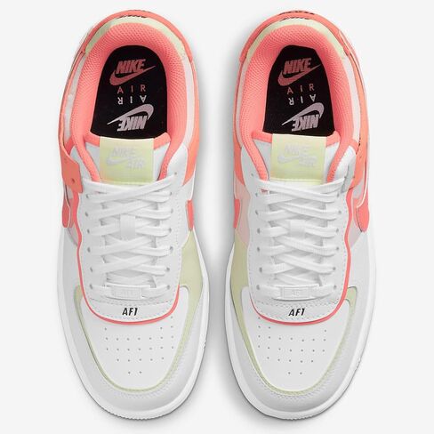 Nike Women's Air Force 1 Shoe, White/Magic Ember/Crimson Bliss/Lime Ice, 9 in Saudi Arabia