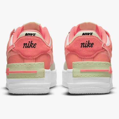Nike Women's Air Force 1 Shoe, White/Magic Ember/Crimson Bliss/Lime Ice, 9 in Saudi Arabia