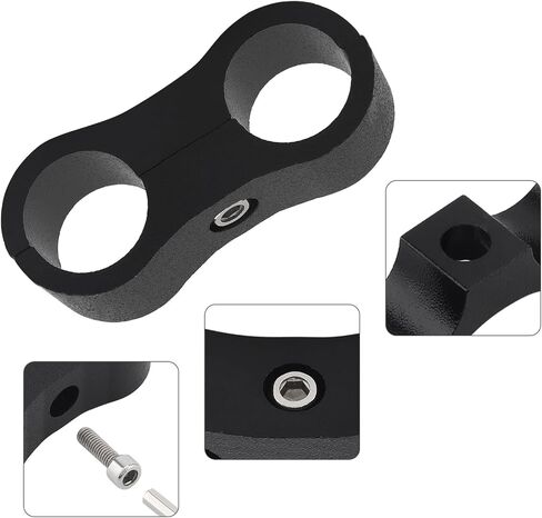 8 Pcs AN6 Hose Separator Clamp, Aluminum Alloy Double Hole Oil Line Clamp, with Hexagon Wrench for Oil Gas Line and Water Pipe, Black in Saudi Arabia