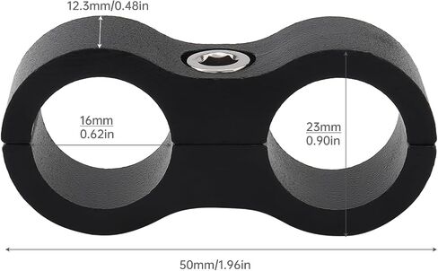 8 Pcs AN6 Hose Separator Clamp, Aluminum Alloy Double Hole Oil Line Clamp, with Hexagon Wrench for Oil Gas Line and Water Pipe, Black in Saudi Arabia