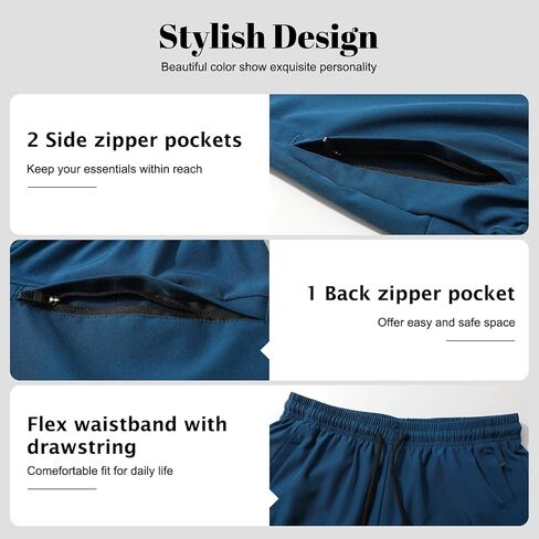 Suwangi Men’s Athletic Gym Shorts Workout Casual Running Shorts for Men Lightweight Quick-Dry Sweat Short with Zipper Pocket in Saudi Arabia