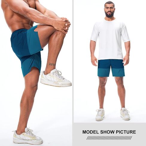 Suwangi Men’s Athletic Gym Shorts Workout Casual Running Shorts for Men Lightweight Quick-Dry Sweat Short with Zipper Pocket in Saudi Arabia