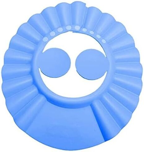 Shower Cap Bathing Cap | with Earshield Soft Adjustable Visor Hat Safe Shampoo Shower Bathing Protection Bath Cap for Elderly, Pregnant and the Disable Patient (BLUE) in Saudi Arabia