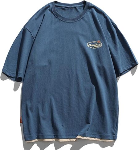 Aelfric Eden Mens كبير القمصان Tees Tees طباعة طاقم الرقبة القطن قمم الشارع قميص غير رسمي in Kuwait