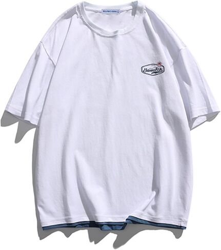 Aelfric Eden Mens كبير القمصان Tees Tees طباعة طاقم الرقبة القطن قمم الشارع قميص غير رسمي in Kuwait