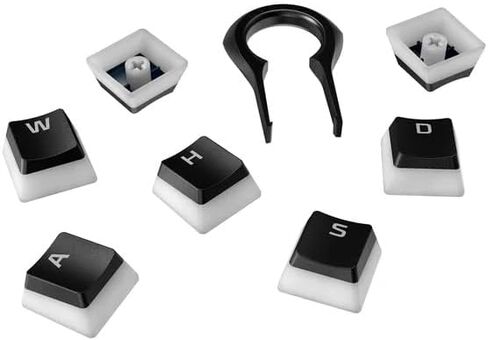 HyperX Pudding Keycaps - Double Shot PBT Keycap Set with Translucent Layer, for Mechanical Keyboards, Full 104 Key Set, OEM Profile, English (US) Layout - Black in Saudi Arabia