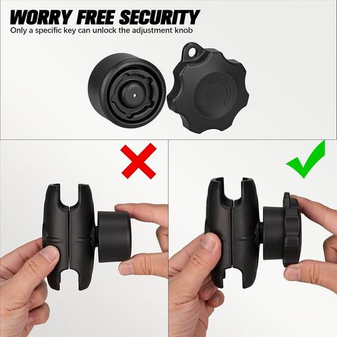 3.42" Aluminum Double Socket Arm for 1.5 Inch Ball Mount, C Size 38mm Ball Components, Heavy Duty 1.5 Inch Arm Compatible with RAM Mounts System for Marine, Phone Mount(Anti-Theft) in Kuwait