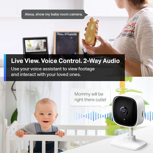 TP-Link New Tapo 2K Indoor Security Camera for Baby Monitor, Pet Camera | Motion Detection | 2-Way Audio | Night Vision | Cloud & SD Card Storage | Works w/Alexa & Google Home | Black | Tapo C111 in Kuwait
