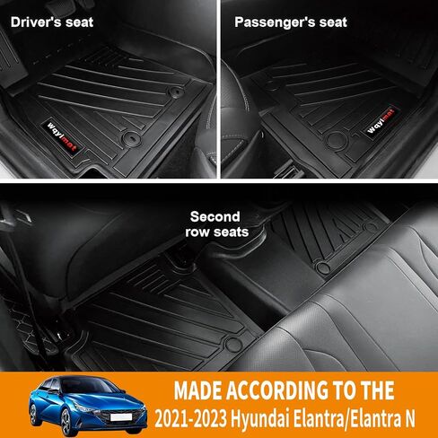 Custom Fit Cargo Liner for 2021-2024 2025 Hyundai Elantra & Elantra N Accessories All Weather Protection TPE Rubber Black (Cargo Liner) in Kuwait