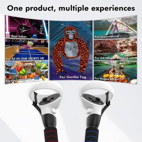 AMVR Handle Attachments Accessories for Quest 2/Quest/Rift S Controllers Extensions, Vr Gorilla Tag Long Arms Extension Grip,Compatible with Oculus/Meta Quest 2 Beat Saber Handle, Supernatural, etc. in Saudi Arabia