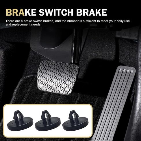 12 PCS Brake Pedal Pad, Stabilizing Structure Clutch Pedal Brake Light Switch Limit Pad Cushion, Portable Replacement Accessories, Suitable for Most Cars (Black) in Saudi Arabia