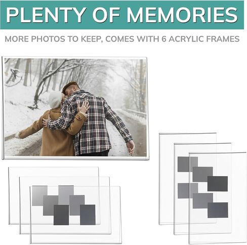 إطارات فوتو بوث - إطار صورة مغناطيسي أكريليك شفاف 12.7 × 17.78 سم للثلاجة (3 حزم) + إطار صورة مغناطيسي أكريليك شفاف للثلاجة (3 حزم) in Saudi Arabia