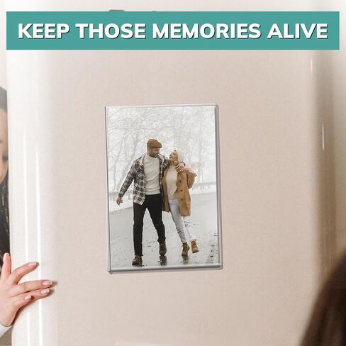إطارات فوتو بوث - إطار صورة مغناطيسي أكريليك شفاف 12.7 × 17.78 سم للثلاجة (3 حزم) + إطار صورة مغناطيسي أكريليك شفاف للثلاجة (3 حزم) in Kuwait
