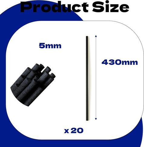 Black Fibre Reed Diffuser Sticks 20pcs 43cm x 5mm Black Fibre Reed Diffuser Sticks Thick Diffuser Reeds Sticks Diffuser Sticks for Diffuser Oils Fragrance Refill Fibre Reeds for Diffusers in Saudi Arabia