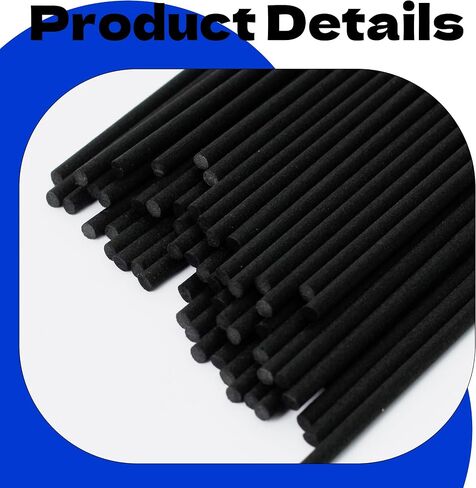 Black Fibre Reed Diffuser Sticks 20pcs 43cm x 5mm Black Fibre Reed Diffuser Sticks Thick Diffuser Reeds Sticks Diffuser Sticks for Diffuser Oils Fragrance Refill Fibre Reeds for Diffusers in Saudi Arabia