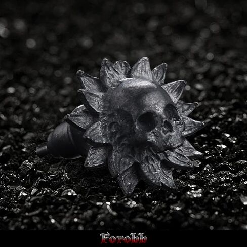Skull Stud Earring 925 Sterling Silver Handcrafted Gothic Rock Punk Diablo Biker Retro [Sunflower 60072] in Saudi Arabia