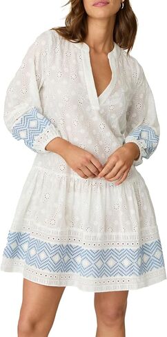 Shoshanna Women's Eyelet Border Smobrella Mini Coverup in Saudi Arabia