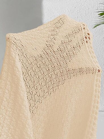 Womens Crochet Knit Slim Fit Beach Sarong Summer 2025 Waist Tie Hollow Out Bathing Suit Cover Up Maxi Skirt in Kuwait