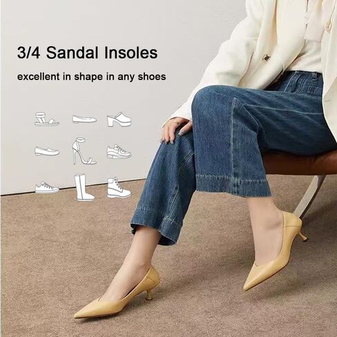 4 Count Count Pigkin High Heel إدراج النساء ، وسادة النعال لأحذية اللباس المضادة للانزلاق ، ودعم القوس اللاصقة إدراج حذاء الصدمات ، النعال من شقق مفتوحة أحذية لا تظهر ، S 5-8 in Saudi Arabia