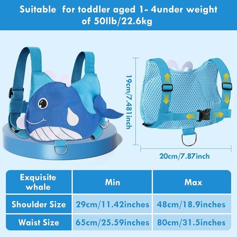 Lehoo Castle Toddler Leash for Boys, 4-in-1 Toddler Harness with Leash with Anti Lost Wrist Link for Kids, Baby Leash for Walking, Kids Leash Backpack (Dinosaur Blue) in Saudi Arabia