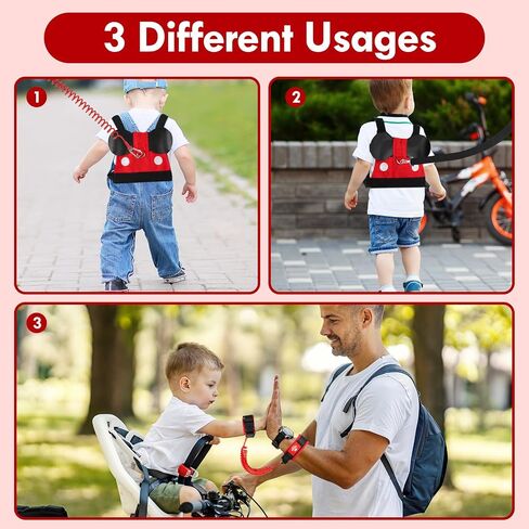 Lehoo Castle Toddler Leash for Walking, Baby Leashes for Toddlers Boys 4-in-1, Kid Harness with Leash, Child Safety Leash Anti Lost Wrist Link (Mickey) in Saudi Arabia