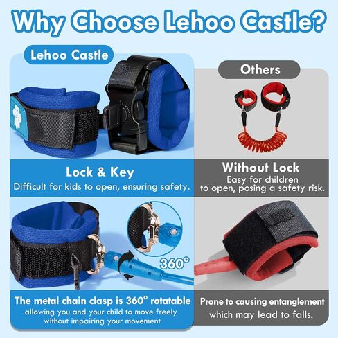 Lehoo Castle Toddler Leash for Boys, 4-in-1 Toddler Harness with Leash with Anti Lost Wrist Link for Kids, Baby Leash for Walking, Kids Leash Backpack (Dinosaur Blue) in Saudi Arabia
