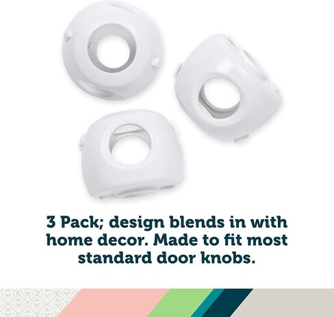 أغطية مقبض باب بارينت من سيفتي فيرست - رمادي/فحمي، مقاس واحد (عبوة من 4 قطع) in Kuwait