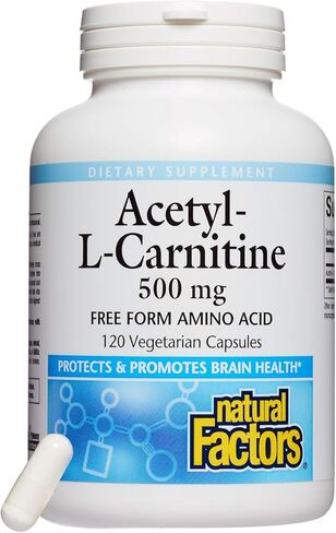 Natural Factors, Acetyl L-Carnitine 500 mg, Promotes a Healthy Memory, Concentration and Brain Function, 120 capsules (60 servings) in Saudi Arabia
