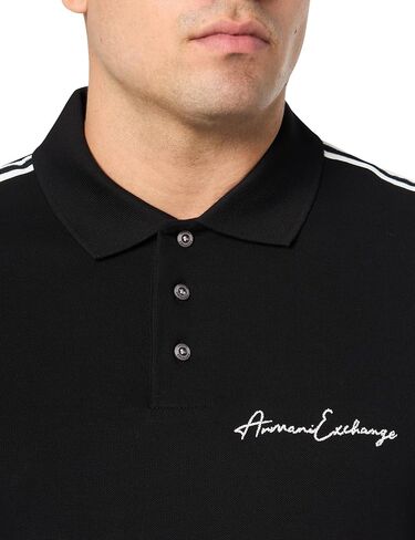 Armani Exchange Mens Regular Fit Stretch Cotton Signature Logo Polo in Saudi Arabia