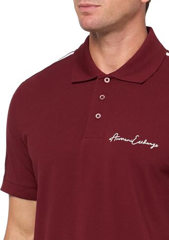 Armani Exchange Mens Regular Fit Stretch Cotton Signature Logo Polo in Saudi Arabia