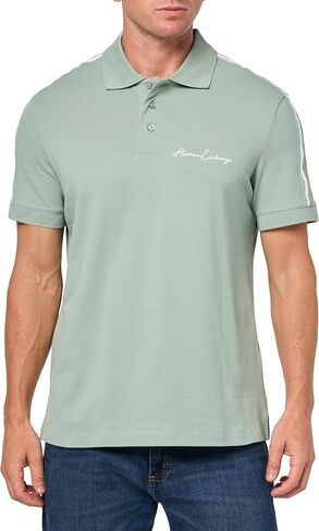 Armani Exchange Mens Regular Fit Stretch Cotton Signature Logo Polo in Saudi Arabia