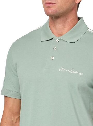 Armani Exchange Mens Regular Fit Stretch Cotton Signature Logo Polo in Saudi Arabia
