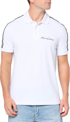 Armani Exchange Mens Regular Fit Stretch Cotton Signature Logo Polo in Saudi Arabia