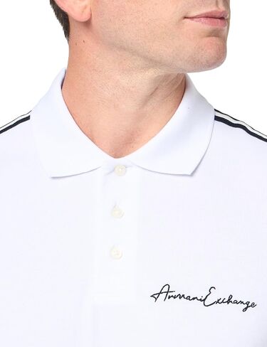 Armani Exchange Mens Regular Fit Stretch Cotton Signature Logo Polo in Saudi Arabia