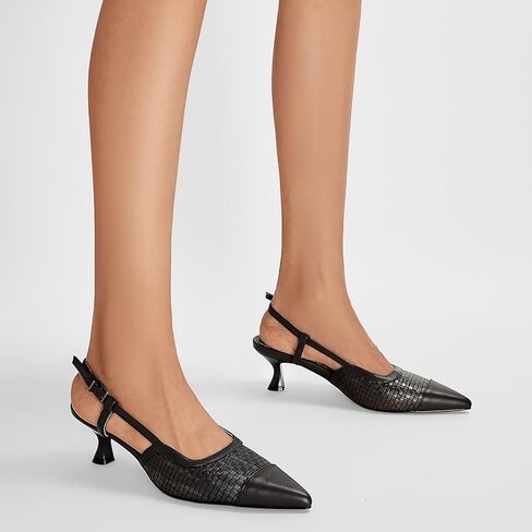 أعقاب هريرة للبطلين للنساء مغلق مضخات منخفضة الكعب مدبب in Kuwait