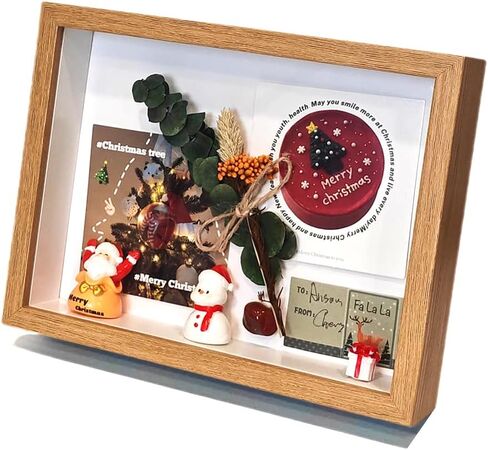 DIY Shadow Box Frame Set with Dried Flowers, Art Cards, Ornaments, Crystals, Stickers, Mat Boards Wrapping Paper, Halloween/Christmas/Birthday Gift (Black, 4.7 x 6.7) in Saudi Arabia