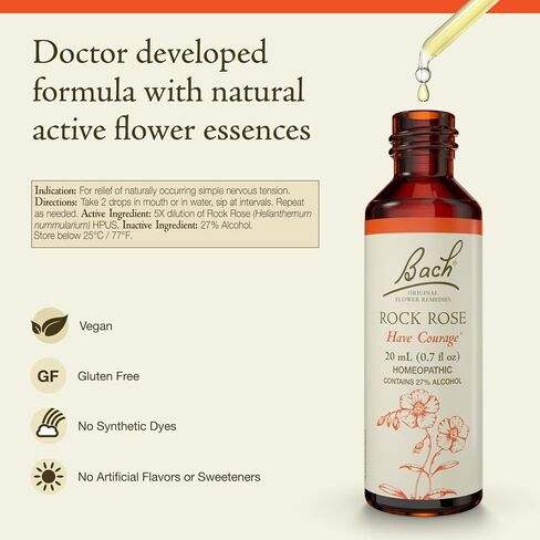 Bach Original Flower Remedies, Aspen for Apprehension and Security, Natural Homeopathic Flower Essence, Holistic Wellness, Vegan, 20mL Dropper in Kuwait