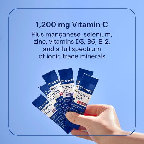 المعادن النادرة | عبوات مسحوق إلكتروليت باور باك | 1200 مجم فيتامين سي، زنك، مغنيسيوم | تعزيز الترطيب والمناعة والطاقة والقدرة على التحمل في العضلات | أكاي بيري | 30 علبة in Kuwait