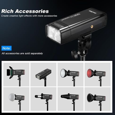 Godox AD200 200Ws 2.4G TTL 1/8000 HSS High-Speed Sync Flash Strobe Speedlite Monolight & Godox XPro-N Wireless Flash Trigger Transmitter Compatible for Nikon Cameras & 2900mAh Lithium Battery in Kuwait