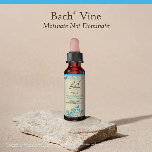 Bach Original Flower Remedies, Vine for Motivation (Non-Alcohol Formula), Natural Homeopathic Flower Essence, Holistic Wellness and Stress Relief, Vegan, 10mL Dropper in Saudi Arabia