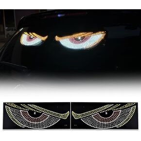 Devil Eyes Light Designed for Cars, Led Eyes for Car Windshield, Led Windshield Eyes, DIY Car Dynamic LED Smart Colorful Eye Lamp Soft Screen, Blue