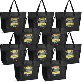 Abbylike 10 Pcs Bus Driver Gifts Tote Bags School Bus Driver Appreciation Gift Graduation Tote Bags Zipper for Women Men