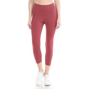 HLYC21SZ-CHIANTI-3X Active Flex Solid Yoga Capri Leggings, 3X