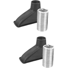 Mikinona 2pcs Carbon Fiber Air Intake Car Modification Part Grille Inlet Cover Brake Cooling Duct Funnel Car Grille Inlet Automotive Accessory Air Vent Abs