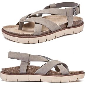 Women's Flat Slides Sandals Wide Width Platform Sandals Comfot Summer Soft Plantar Slippers Arch Support Slip on Shoes for Women.