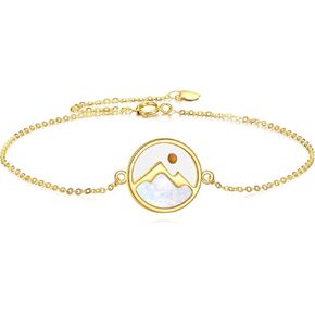 سوار بذور الخردل الذهب 14K الذهب الذهب أوبال ماونتن أساور مسيحية معمودية المجوهرات هدايا عيد ميلاد للنساء