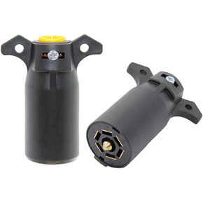 2-Pack 12V 7-Way Round RV Style Motor Flat Plade Clop Coller Coller-End End Towing Wiring Tharness for Trailer Lights