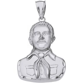 Claddagh Gold .925 sterling Silver Silver Jesus Malverde Pendant - اختر قلادة فقط أو قلادة مع 16 "-22" سلسلة