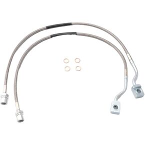 89370 Front Stainless Braided Brake Lines Kit Compatible with Chevy Silverado GMC Sierra 1500/2500/3500HD 2007 2008 2009 2010 2011 2012 2013 2014 2015 2016 2017 2018 2019