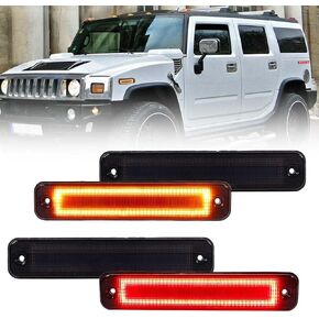 Front & Rear LED Side Marker Lights for Acura TL 2004 2005 2006 2007 2008, Acura Smoked Lens Side Bumper Marker Lights, TL White LED Turn Signal Lamps, 4 PCS